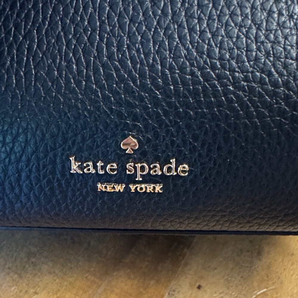 NWT kate spade stash small Black Pebbled authentic Leather Satchel w Strap New - Picture 2 of 15